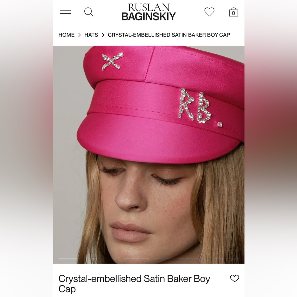 Ruslan Baginskiy Fuchsia Satin Baker Boy Cap